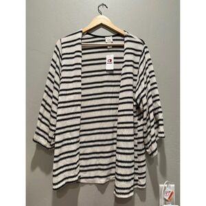 NWT Buckle Daytrip Black White Striped Slouchy Cardigan Sweater Size Medium